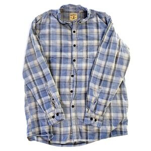 RedHead Blue White Plaid Long Sleeve Button Down Shirt Mens XL RHF19-7373W